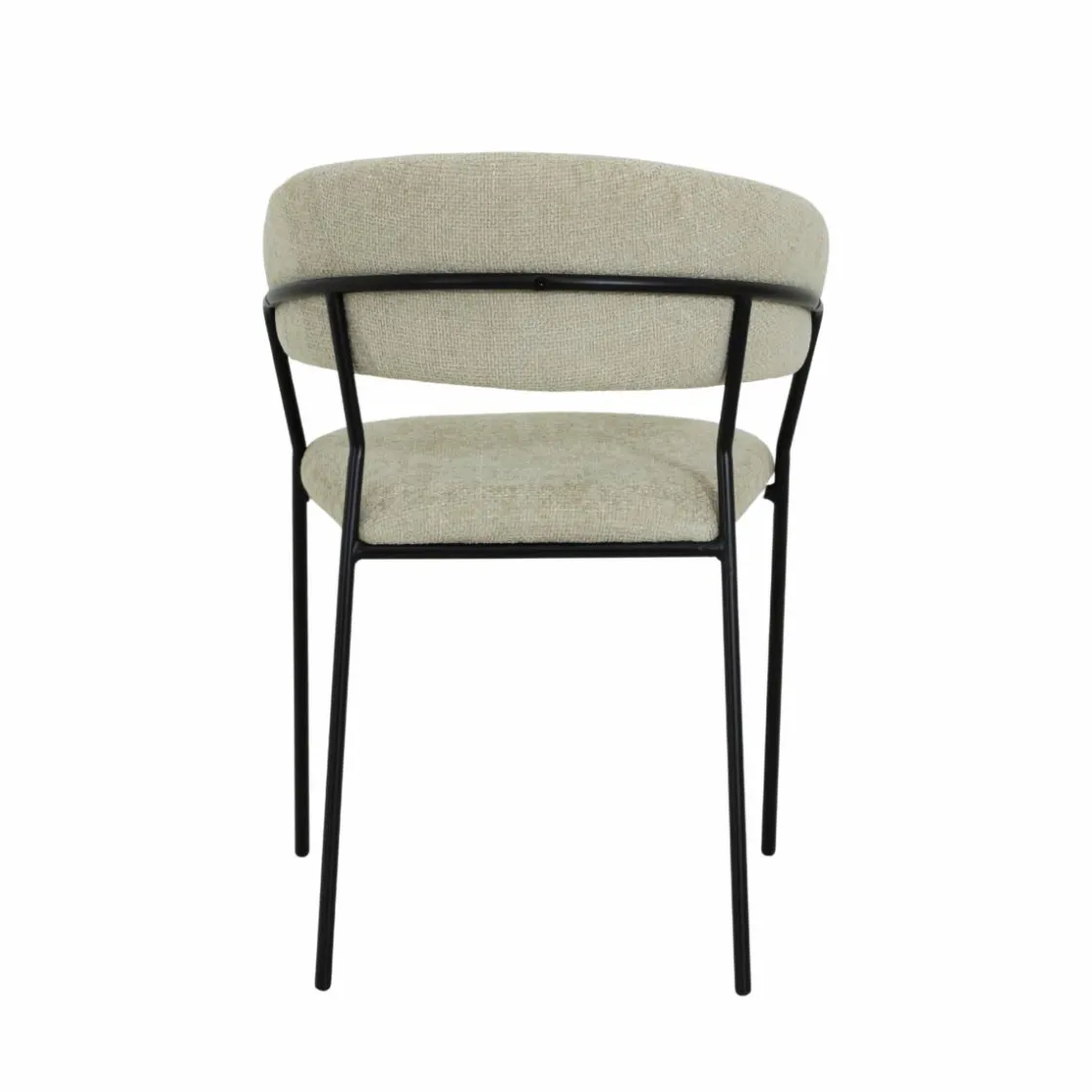 Made in Meubles Chaise<Chaise arrondie tissu écru Kanoa (lot de 2)