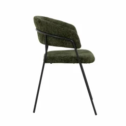 Made in Meubles Chaise<Chaise arrondie tissu vert Kanoa (lot de 2)