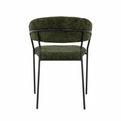 Made in Meubles Chaise<Chaise arrondie tissu vert Kanoa (lot de 2)