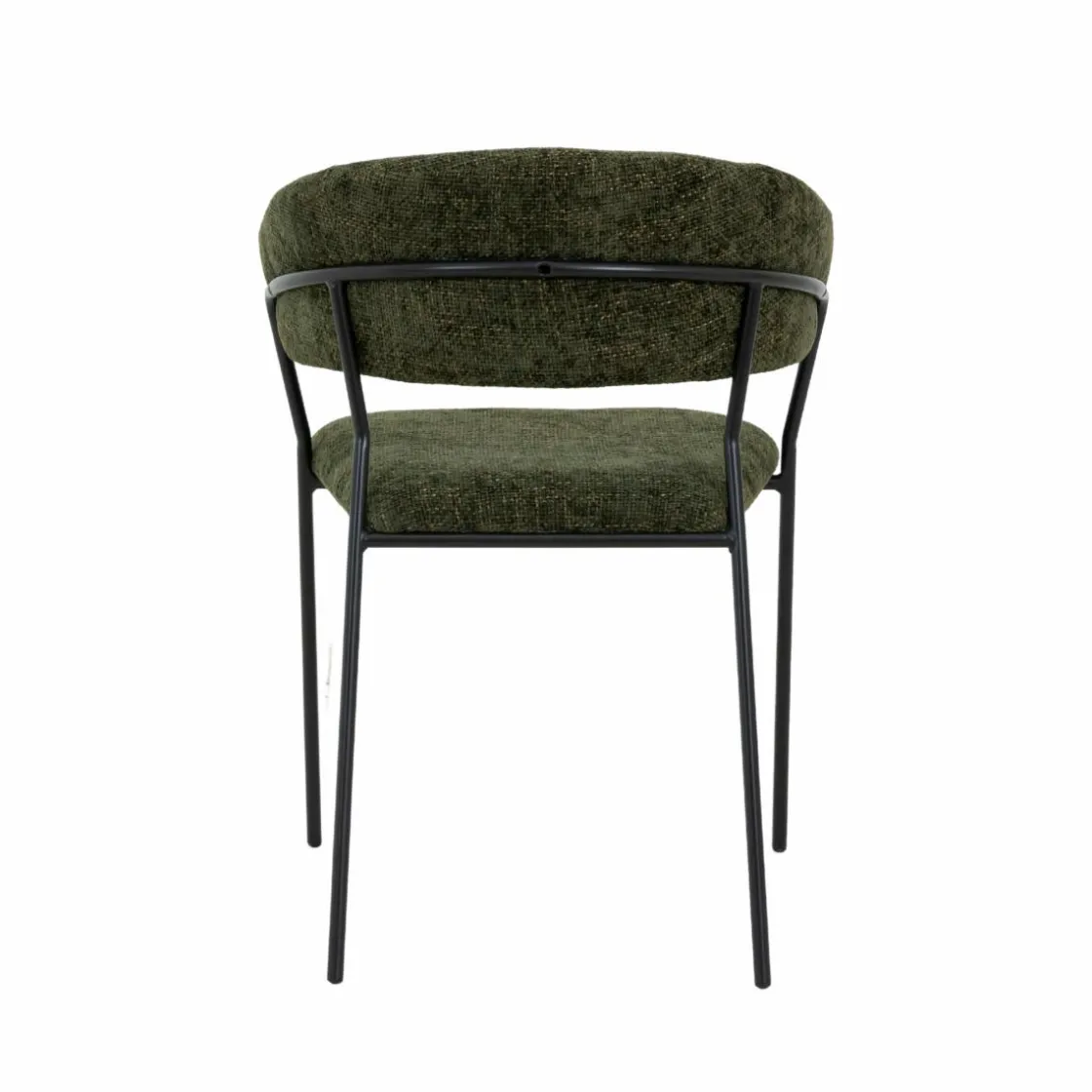 Made in Meubles Chaise<Chaise arrondie tissu vert Kanoa (lot de 2)