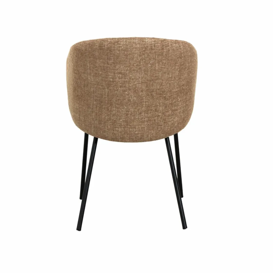 Made in Meubles Chaise<Chaise avec accoudoirs ronds en tissu sable et pieds en métal Cléa (lot de 2)