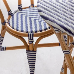 Made in Meubles Chaise<Chaise bistrot en rotin bleue Elynne (lot de 2)