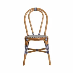 Made in Meubles Chaise<Chaise bistrot en rotin bleue Elynne (lot de 2)