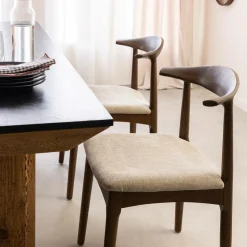 Made in Meubles Chaise<Chaise bois hêtre foncé Aline (lot de 2)