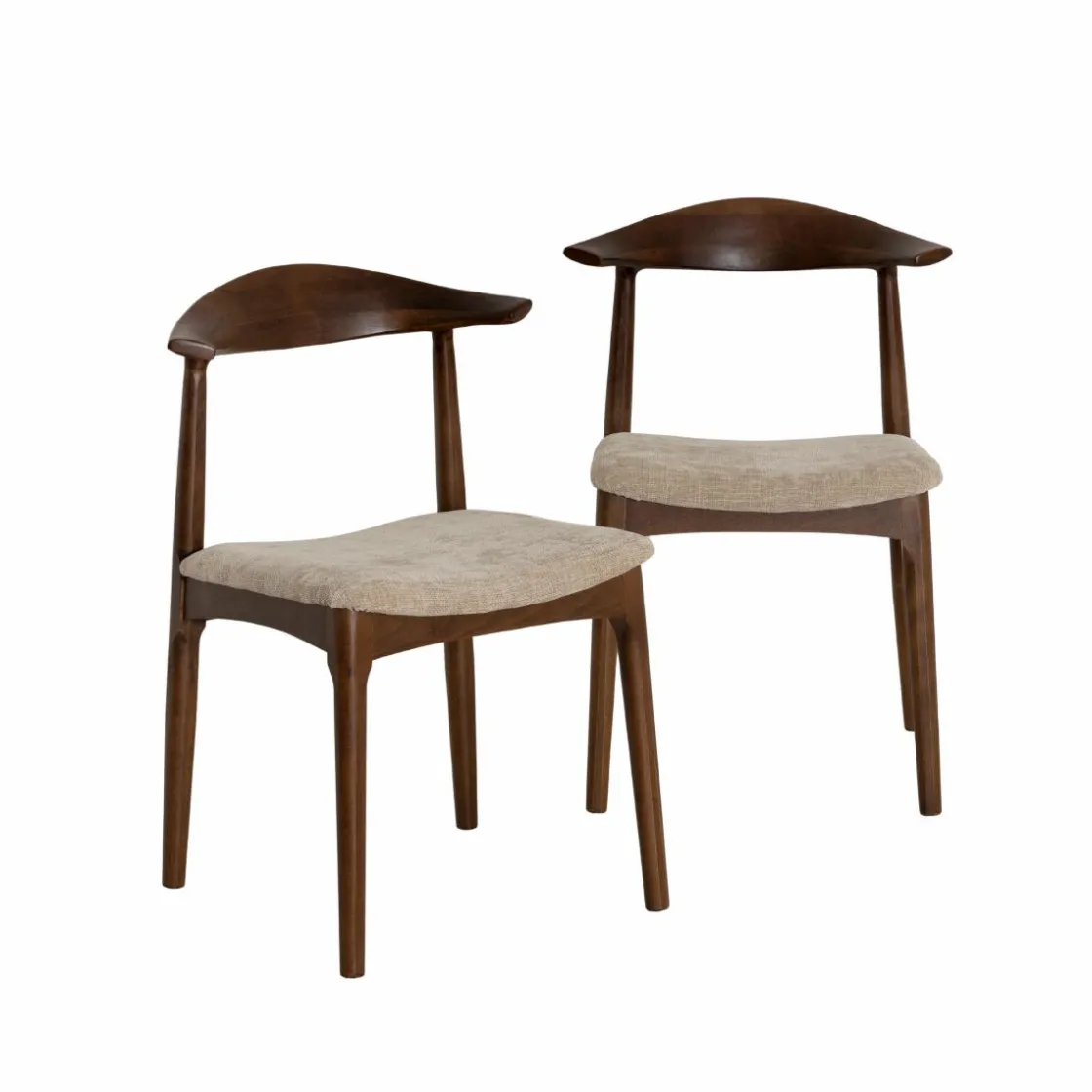 Made in Meubles Chaise<Chaise bois hêtre foncé Aline (lot de 2)