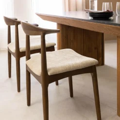 Made in Meubles Chaise<Chaise bois hêtre foncé Aline (lot de 2)