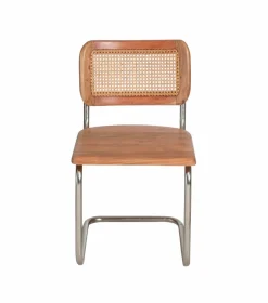 Made in Meubles Chaise<Chaise cantilever en bois d'acacia et cannage Prune (lot de 2)