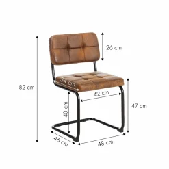 Made in Meubles Chaise<Chaise cantilever en microfibre marron Mambo (lot de 2)