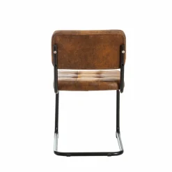 Made in Meubles Chaise<Chaise cantilever en microfibre marron Mambo (lot de 2)