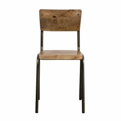 Made in Meubles Chaise<Chaise d'écolier en bois de manguier Marcus (lot de 2)