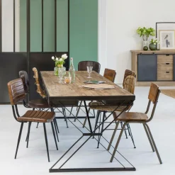 Made in Meubles Chaise<Chaise d'écolier en bois de manguier Marcus (lot de 2)