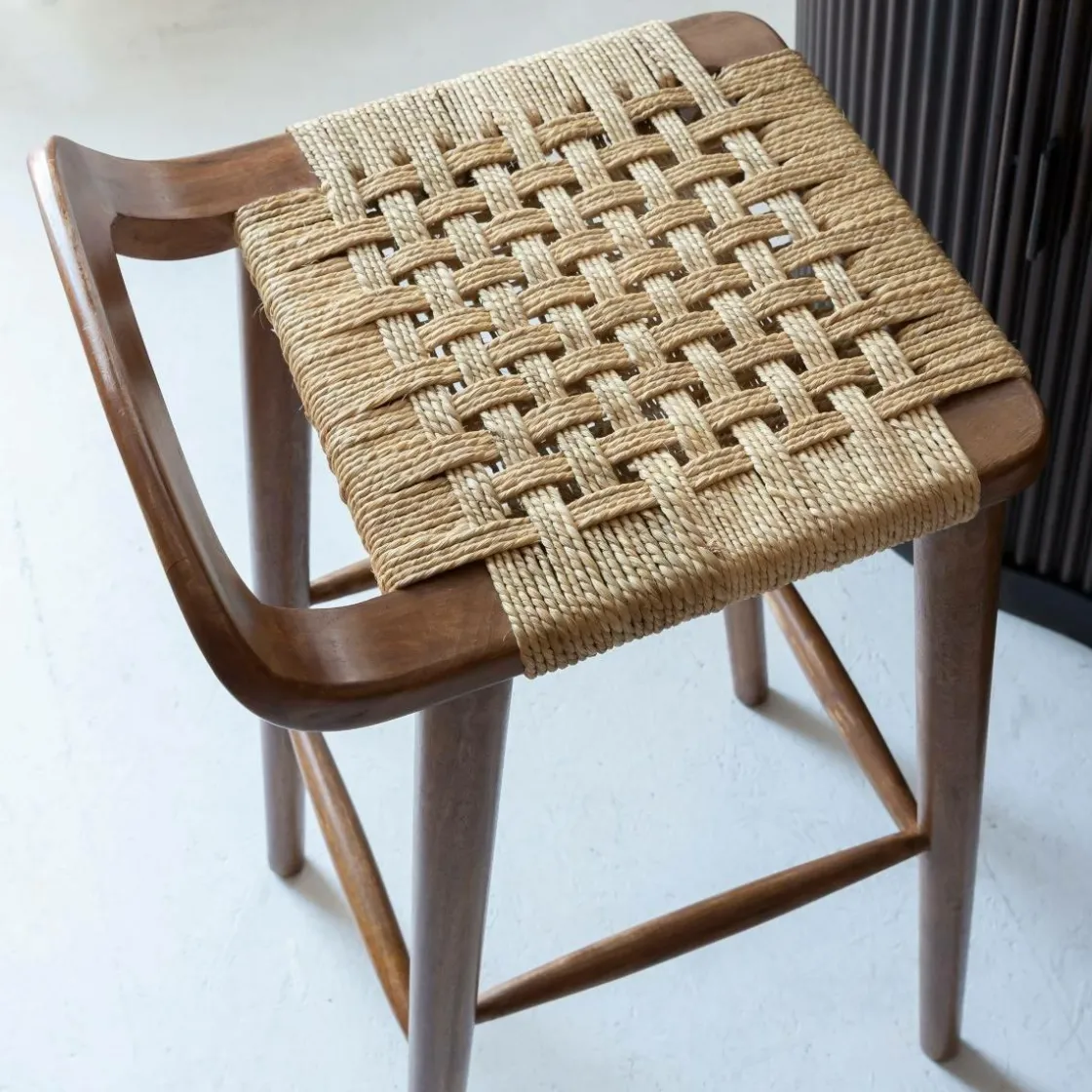 Made in Meubles Tabouret De Bar<Chaise de bar en bois de manguier Suzanna