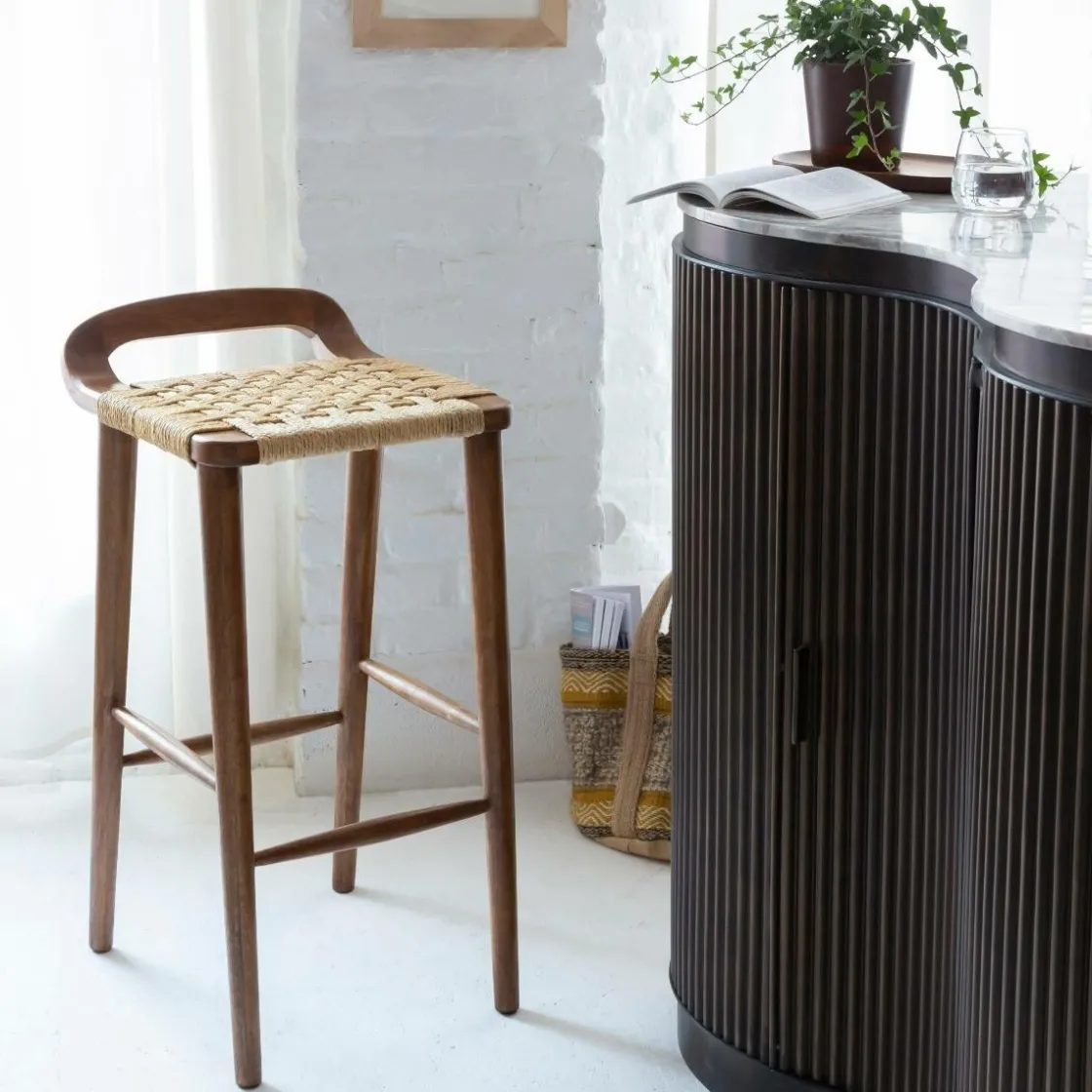 Made in Meubles Tabouret De Bar<Chaise de bar en bois de manguier Suzanna