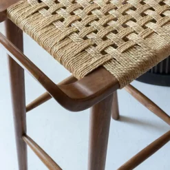 Made in Meubles Tabouret De Bar<Chaise de bar en bois de manguier Suzanna