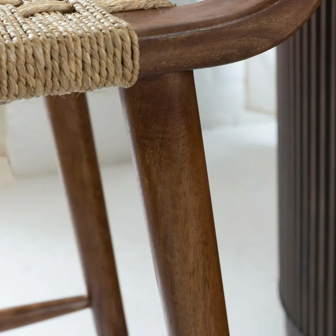 Made in Meubles Tabouret De Bar<Chaise de bar en bois de manguier Suzanna