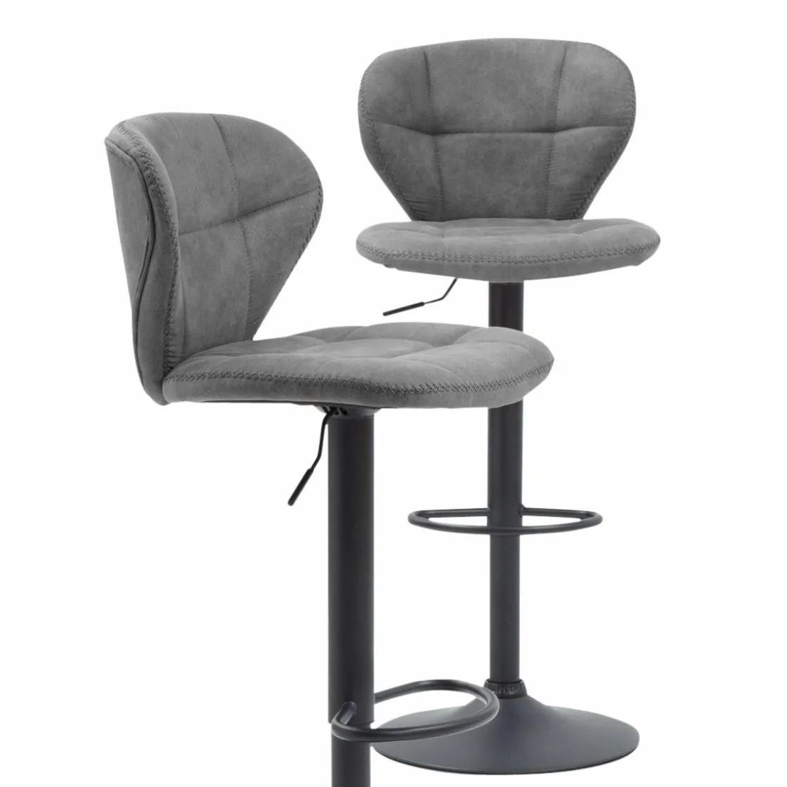 Made in Meubles Chaise|Tabouret De Bar<Chaise de bar vintage noire pied central réglable Isis (lot de 2)