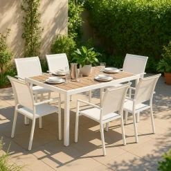 Made in Meubles Chaise De Jardin<Chaise de jardin blanche Ilona (lot de 2)