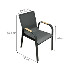 Made in Meubles Chaise De Jardin<Chaise de jardin en aluminium gris foncé Ayden (lot de 2)