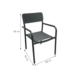 Made in Meubles Chaise De Jardin<Chaise de jardin en aluminium gris Kaïa (lot de 2)