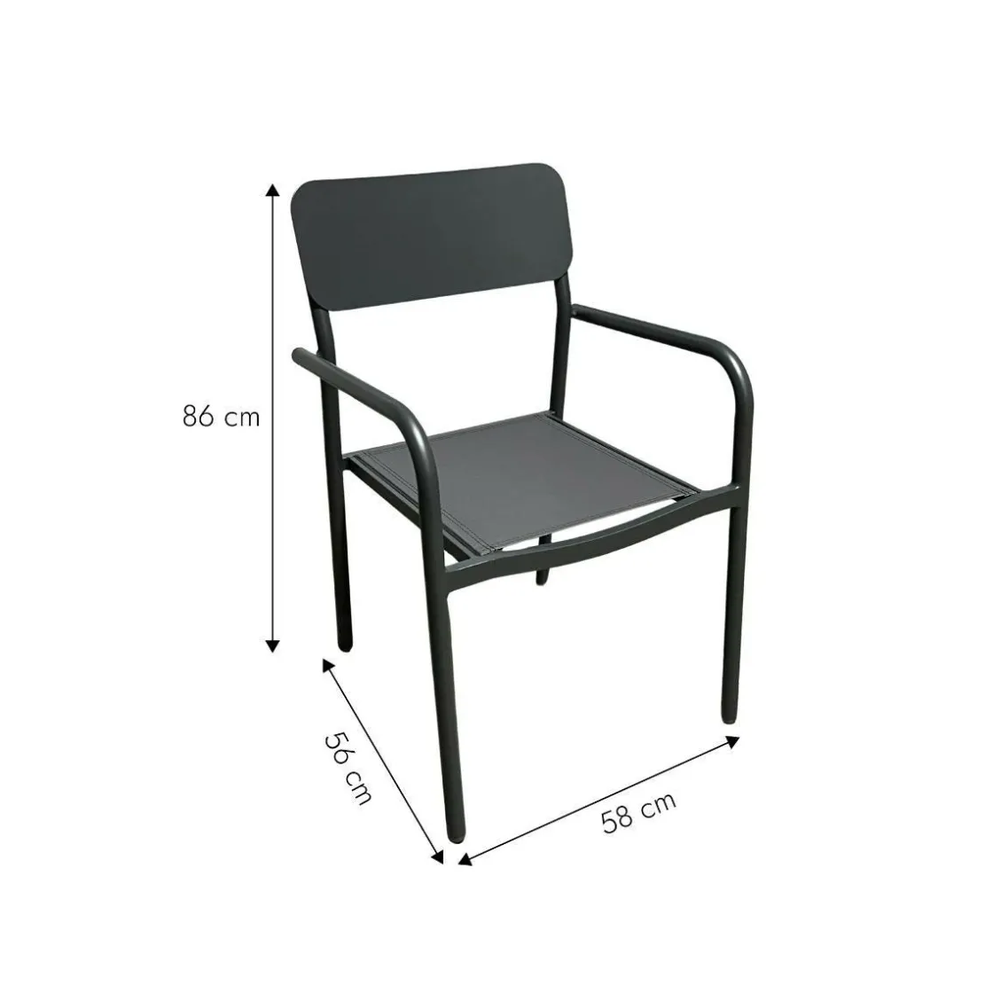 Made in Meubles Chaise De Jardin<Chaise de jardin en aluminium gris Kaïa (lot de 2)