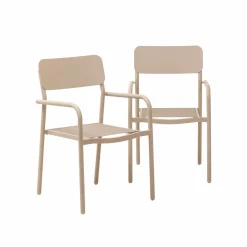 Made in Meubles Chaise De Jardin<Chaise de jardin en aluminium taupe Kaïa (lot de 2)