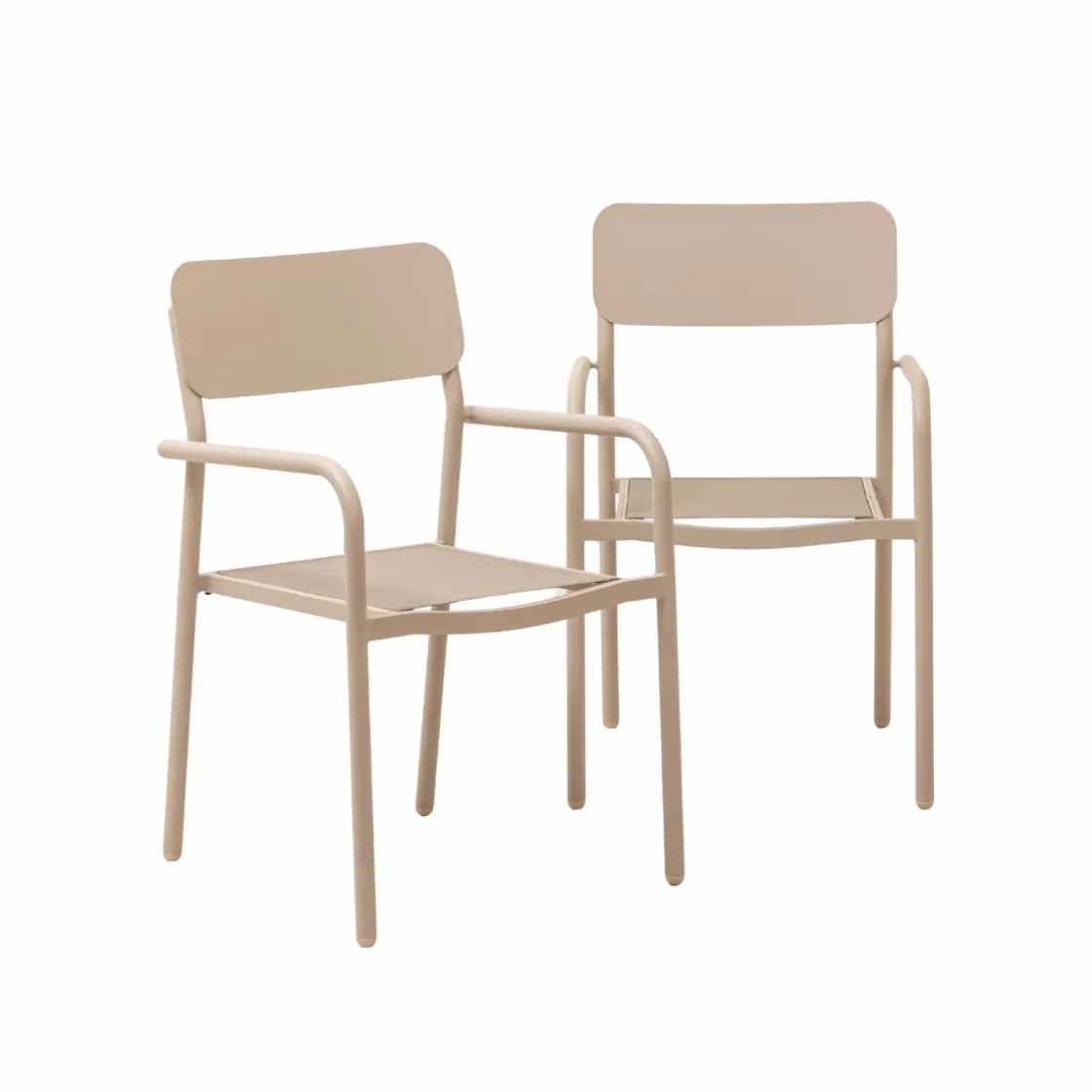 Made in Meubles Chaise De Jardin<Chaise de jardin en aluminium taupe Kaïa (lot de 2)