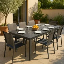 Made in Meubles Chaise De Jardin<Chaise de jardin grise Ilona (lot de 2)