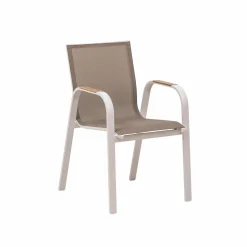 Made in Meubles Chaise De Jardin<Chaise de jardin taupe en aluminium Ayden (lot de 2)