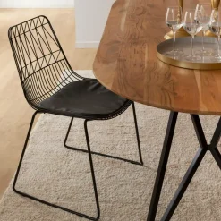 Made in Meubles Chaise<Chaise design en métal noir (lot de 2)