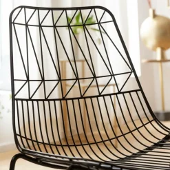 Made in Meubles Chaise<Chaise design en métal noir (lot de 2)