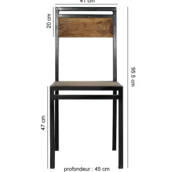 Made in Meubles Chaise<Chaise en bois d'acacia Havana (lot de 2)