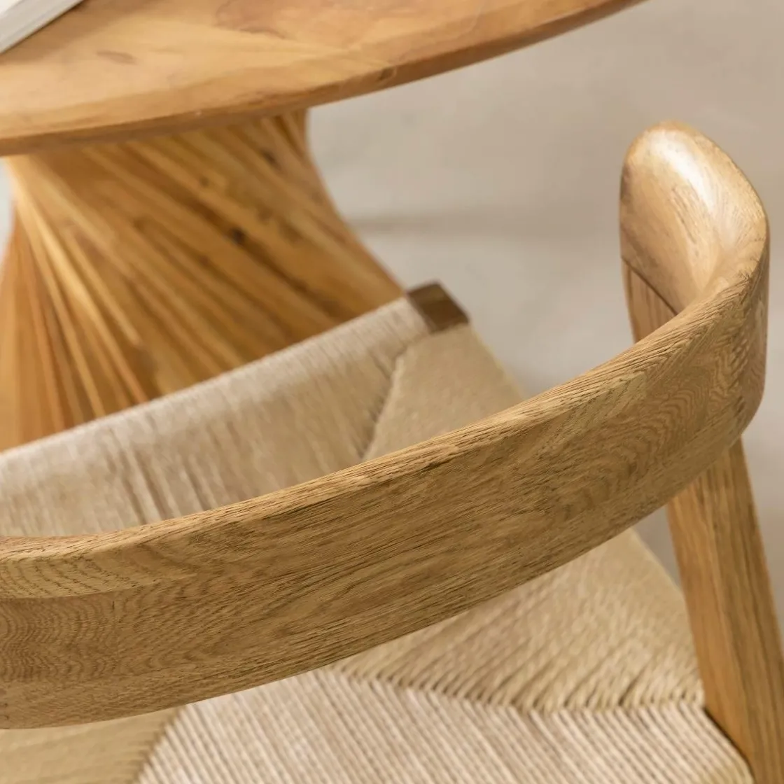 Made in Meubles Chaise<Chaise en bois de chêne et en corde Auren (lot de 2)