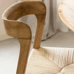 Made in Meubles Chaise<Chaise en bois de chêne et en corde Auren (lot de 2)