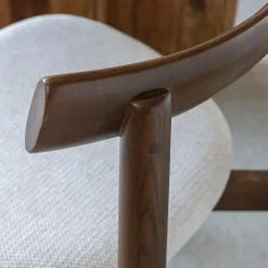 Made in Meubles Chaise<Chaise en bois de frêne foncé et tissu gris Aline (lot de 2)