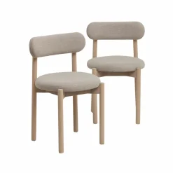 Made in Meubles Chaise<Chaise en bois de hêtre clair et tissu Aline (lot de 2)