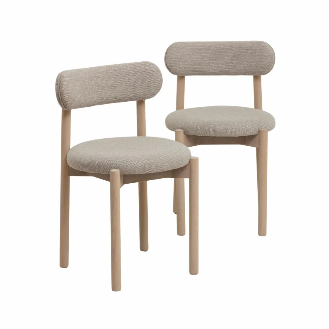 Made in Meubles Chaise<Chaise en bois de hêtre clair et tissu Aline (lot de 2)