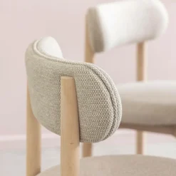 Made in Meubles Chaise<Chaise en bois de hêtre clair et tissu Aline (lot de 2)