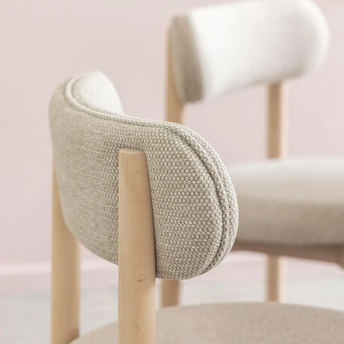 Made in Meubles Chaise<Chaise en bois de hêtre clair et tissu Aline (lot de 2)