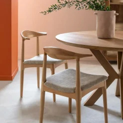 Made in Meubles Chaise<Chaise en bois de hêtre clair Aline (lot de 2)