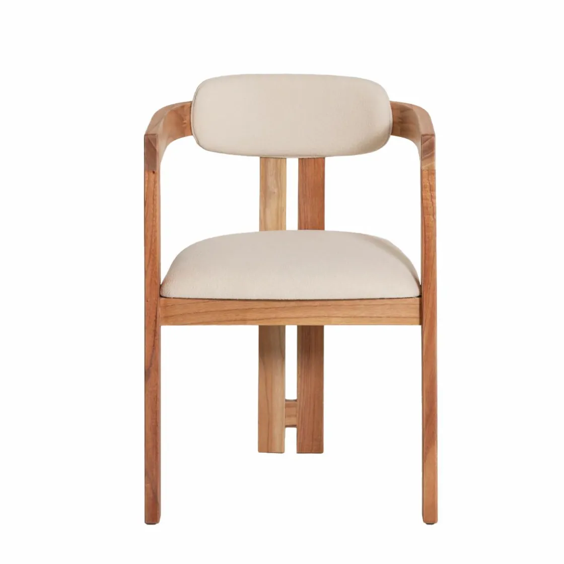 Made in Meubles Chaise<Chaise en bois de mindy et tissu bouclette Suzie (lot de 2)