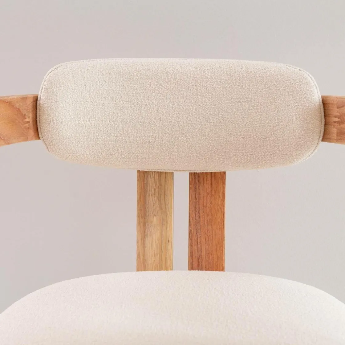 Made in Meubles Chaise<Chaise en bois de mindy et tissu bouclette Suzie (lot de 2)