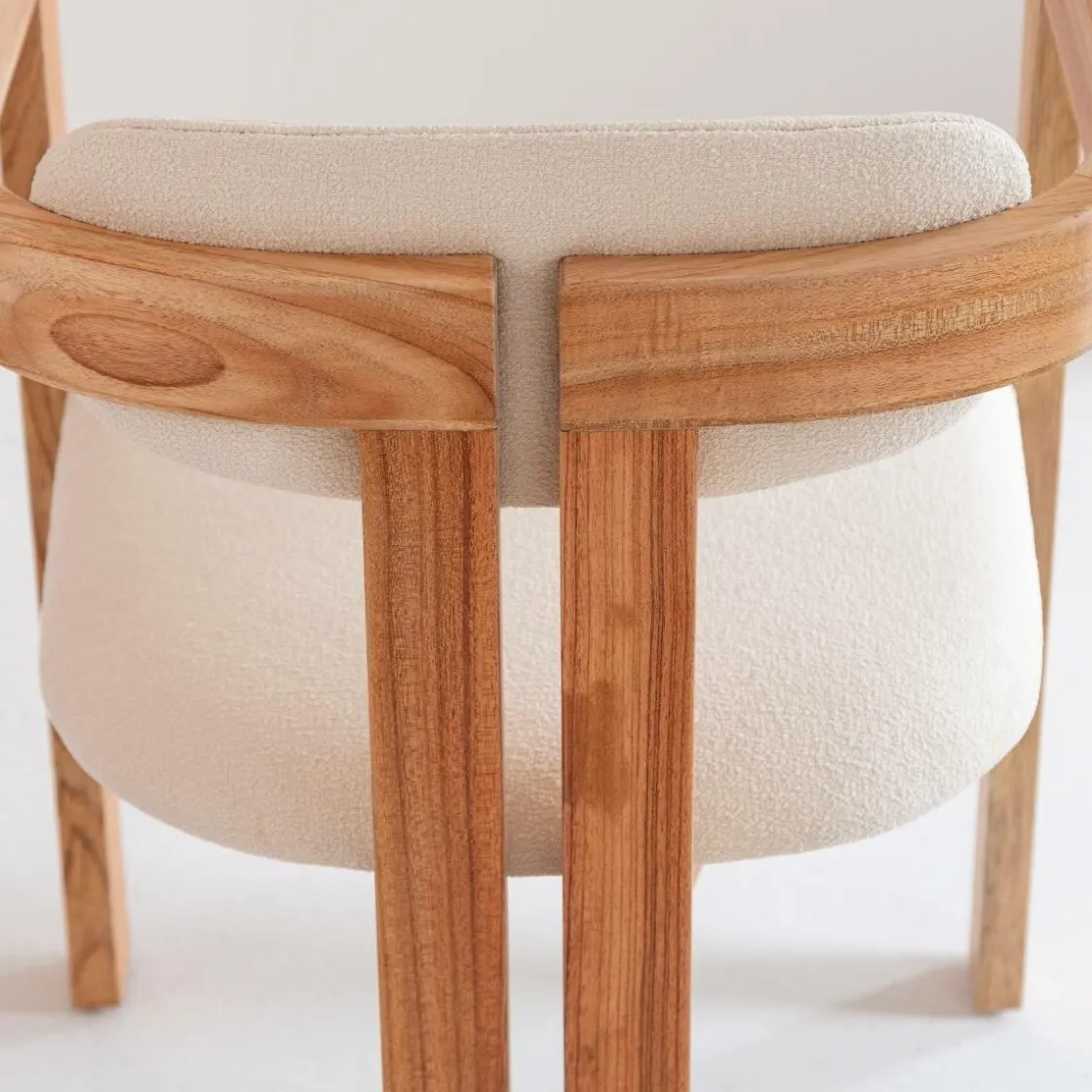 Made in Meubles Chaise<Chaise en bois de mindy et tissu bouclette Suzie (lot de 2)