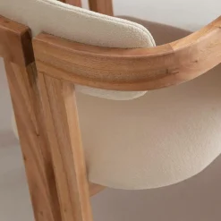 Made in Meubles Chaise<Chaise en bois de mindy et tissu bouclette Suzie (lot de 2)