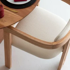 Made in Meubles Chaise<Chaise en bois de mindy et tissu bouclette Suzie (lot de 2)