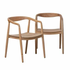 Made in Meubles Chaise<Chaise en bois de teck brut June (lot de 2)