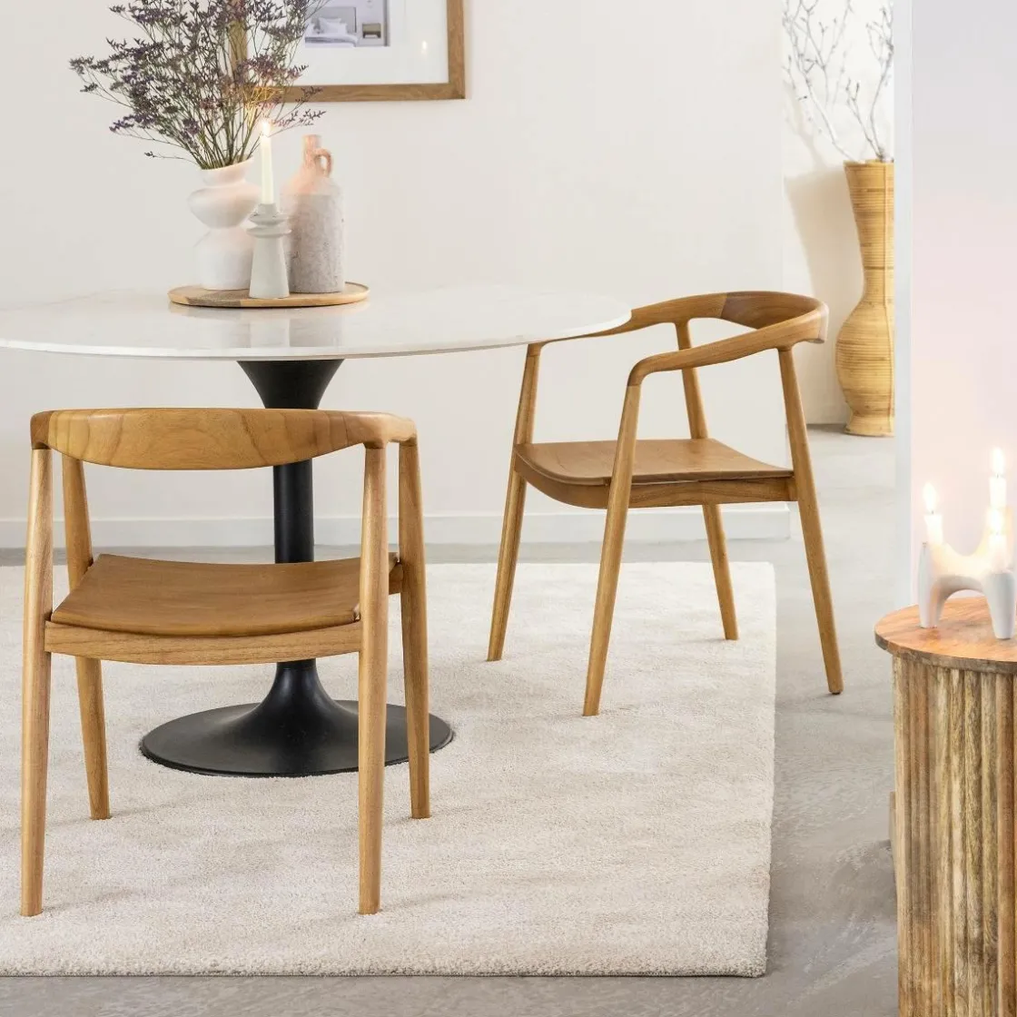 Made in Meubles Chaise<Chaise en bois de teck June (lot de 2)