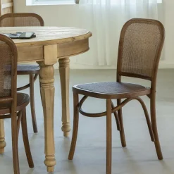 Made in Meubles Chaise<Chaise en bois d'orme et cannage Luzian (lot de 2)