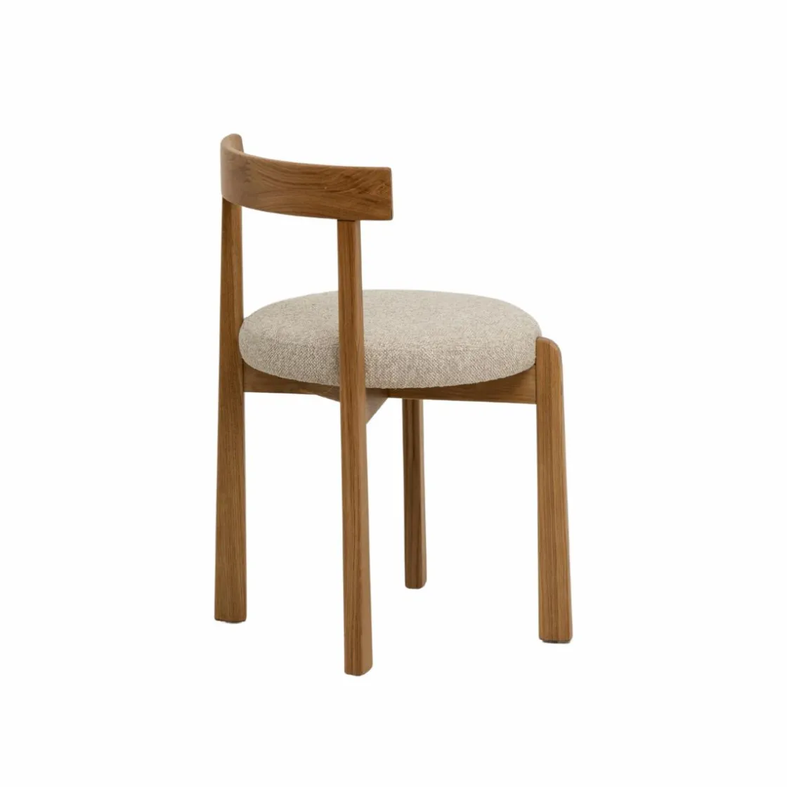 Made in Meubles Chaise<Chaise en bois d'orme et tissu bouclette gris Aline (lot de 2)