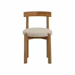 Made in Meubles Chaise<Chaise en bois d'orme et tissu bouclette gris Aline (lot de 2)