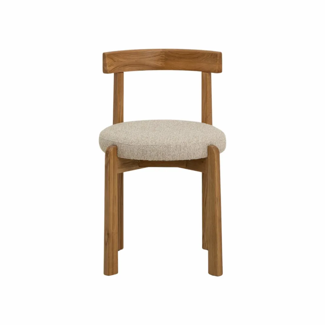 Made in Meubles Chaise<Chaise en bois d'orme et tissu bouclette gris Aline (lot de 2)